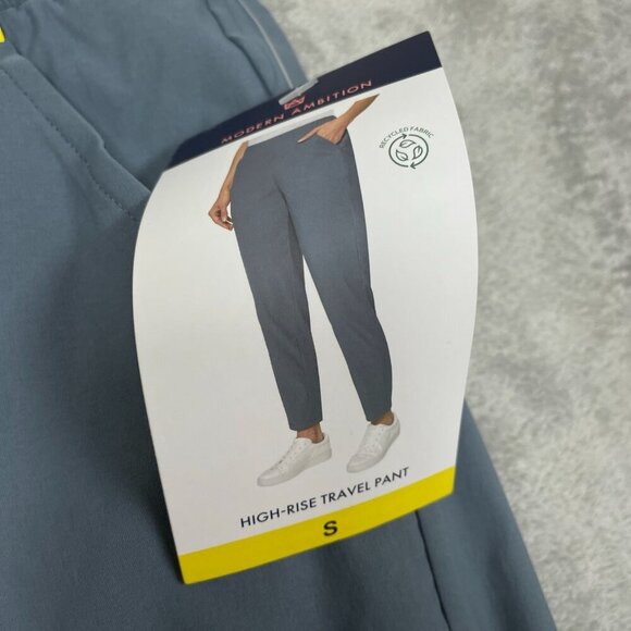 Modern Ambition High-Rise Travel Pants S Recycled Nylon Blend Blue NWT 6542 - Picture 5 of 10